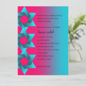 Bat Mitzvah Turquoise en Pink Ombre Star van David Kaart (Staand voorkant)