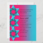 Bat Mitzvah Turquoise en Pink Ombre Star van David Kaart (Voorkant)