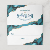 Bat Mitzvah Turquoise Gold Agaat Eenvoudig Modern Plaatskaartje (Buitenkant ongevouwen)
