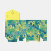 Bat Mitzvah Turquoise Green Yellow Waterverf Bedankdoosjes (Uitgevouwen)