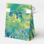 Bat Mitzvah Turquoise Green Yellow Waterverf Bedankdoosjes (Achterkant)