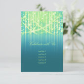 Bat Mitzvah Turquoise Limegroen Glitterende Lichte Kaart (Staand voorkant)