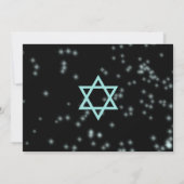 Bat Mitzvah Turquoise Neon Themed Bedankkaart (Achterkant)