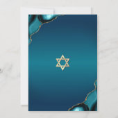 Bat Mitzvah Turquoise Ombre Agate Gold Script Chic Kaart (Achterkant)