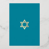 Bat Mitzvah Turquoise Ombre Agate Script Echt Goud Folie Uitnodiging (Achterkant)