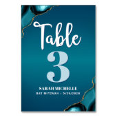 Bat Mitzvah Turquoise Ombre Agate Script Modern Kaart (Achterkant)