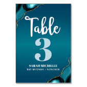 Bat Mitzvah Turquoise Ombre Agate Script Modern Kaart (Voorkant)