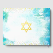 Bat Mitzvah Turquoise Waterverf Script Gold Foil Gastenboek (Achterkant)