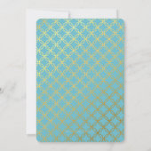 BAT MITZVAH turquoise witgouden script SAMANTHA Kaart (Achterkant)