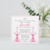 Bat Mitzvah Uitnodiging (Staand voorkant)