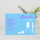 Bat Mitzvah Uitnodiging Art Theme Birthday (Staand voorkant)