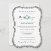Bat Mitzvah Uitnodiging | FAUX Silver glitter (Voorkant)