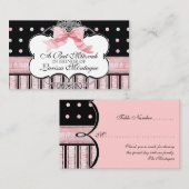 Bat Mitzvah Uitnodiging - Franse Bow Dot Swirl (Voorkant / Achterkant)