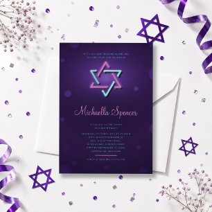 Bat Mitzvah uitnodiging Glanzende Ster van David