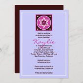 Bat Mitzvah Uitnodiging Kaylie Jewish Star Gray (Voorkant / Achterkant)