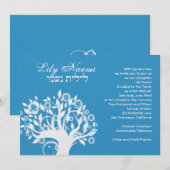 Bat Mitzvah Uitnodiging Lily Naomi Tree Blue (Voorkant / Achterkant)