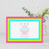 Bat Mitzvah Uitnodiging Marissa Malka Pink Blue (Staand voorkant)