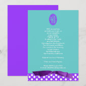 Bat Mitzvah Uitnodiging Paarse Bow Polka Dot (Voorkant / Achterkant)