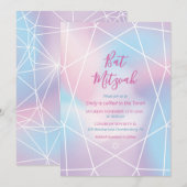 Bat Mitzvah uitnodiging Pastel Juwelen (Voorkant / Achterkant)