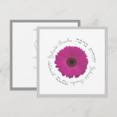 Bat Mitzvah Uitnodiging Sophie Silver Pink Daisy (Voorkant / Achterkant)