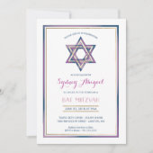 Bat Mitzvah Uitnodiging - Ster van David w/Gold (Voorkant)