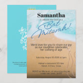 Bat mitzvah uitnodiging: Strand thema, QR Kaart (Voorkant / Achterkant)