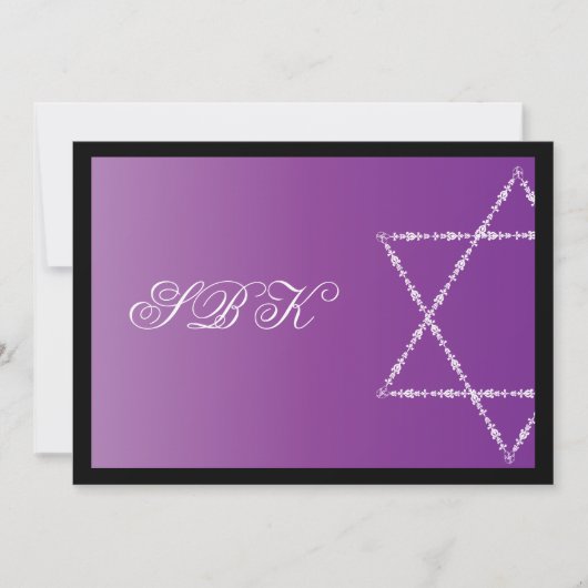 Bat Mitzvah Uitnodiging Sydney Blair Paars (Voorkant)