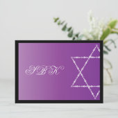 Bat Mitzvah Uitnodiging Sydney Blair Paars (Staand voorkant)