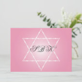 Bat Mitzvah Uitnodiging Sydney Jwish Star Pink (Staand voorkant)