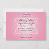 Bat Mitzvah Uitnodiging Sydney Jwish Star Pink (Achterkant)