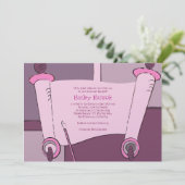 Bat Mitzvah Uitnodiging Torah Hailey Hannah Pink (Staand voorkant)