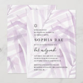 Bat Mitzvah uitnodiging waterverf botanisch (Voorkant / Achterkant)