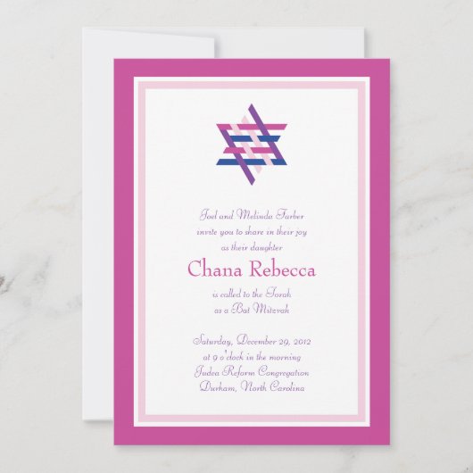 Bat Mitzvah Uitnodiging | Woven Star (Voorkant)