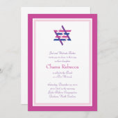 Bat Mitzvah Uitnodiging | Woven Star (Voorkant / Achterkant)