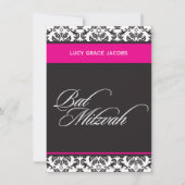 BAT MITZVAH UITNODIGINGEN:: damask1 Kaart (Voorkant)