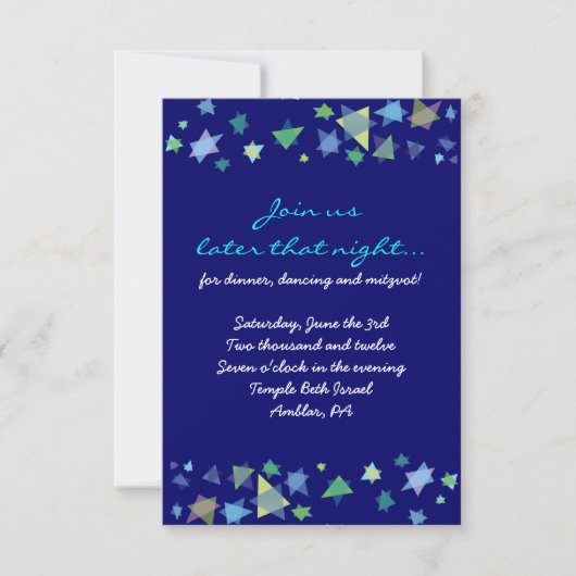 Bat Mitzvah-uitnodigingskaart Kaart (Voorkant)