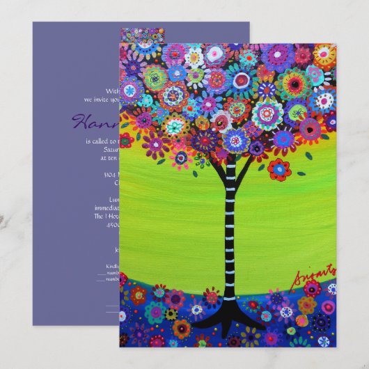 Bat Mitzvah-uitvindingen in de levensbar Kaart (Voorkant / Achterkant)