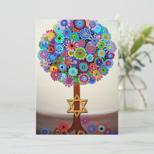 Bat Mitzvah-uitvindingen in de levensbar Kaart (Staand voorkant)