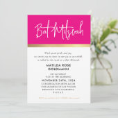 BAT MITZVAH ultra trendy modern roze zwart goud Kaart (Staand voorkant)