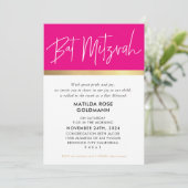 BAT MITZVAH ultra trendy modern roze zwart goud Kaart (Staand voorkant)