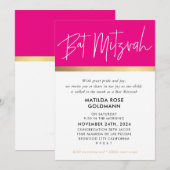 BAT MITZVAH ultra trendy modern roze zwart goud Kaart (Voorkant / Achterkant)