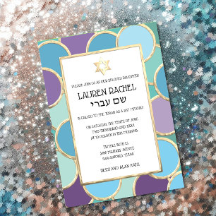 Bat Mitzvah Uw kleuren cirkels in goud Kaart