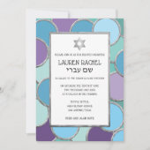 Bat Mitzvah Uw Kleuren Cirkels in Zilver Kaart (Voorkant)
