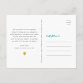 Bat Mitzvah Verandering van Plans Gold Blauwgroen Uitnodiging Briefkaart (Achterkant)