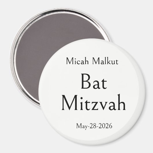 Bat Mitzvah-viering, modern eenvoudig minimaal Magneet (Voorkant / Achterkant)