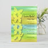 Bat Mitzvah Vlinder Waterverf Blauw Groen Geel Kaart (Staand voorkant)