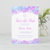 Bat Mitzvah Watercolo Floral Save the Date (Staand voorkant)