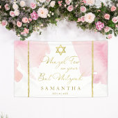 Bat Mitzvah Waterverf Banner Abstract Roze Verguld