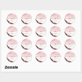 Bat Mitzvah, Waterverf Blush Burgundy Agate Ronde Sticker (Vel)