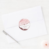 Bat Mitzvah, Waterverf Blush Burgundy Agate Ronde Sticker (Envelop)